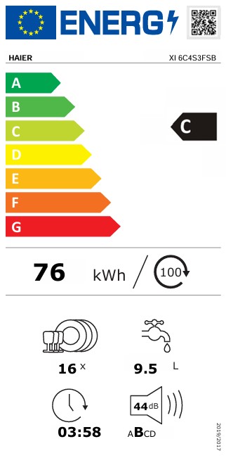 Haier XI 6C4S3FSB teljesen beépíthető mosogatógép, 16 teríték, inverter motor, 3 kosár, automatikus ajtónyitás, WIFI, 59.7x55.5x81.8 cm 