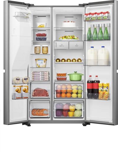 Hisense RS818N4TIC Total No Frost side by side hűtőszekrény, inverteres kompresszor, 417/215L, WIFI, 91x73x179.5 cm, inox 
