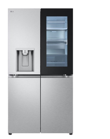 LG GMG960MBEE side by side hűtőszekrény francia ajtós kialakítással, InstaView™, WIFI, 364/274L, Lineáris Inverter Kompresszor, 91.4x72.9x179.2 cm, ragyogó metál szín 