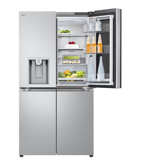 LG GMG960MBEE side by side hűtőszekrény francia ajtós kialakítással, InstaView™, WIFI, 364/274L, Lineáris Inverter Kompresszor, 91.4x72.9x179.2 cm, ragyogó metál szín 