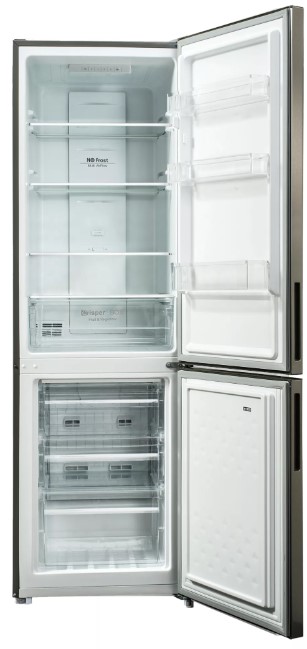Hausmeister HM3199E No Frost alulfagyasztós kombinált hűtőszekrény, 180/70L, 54x57x181 cm, inox 