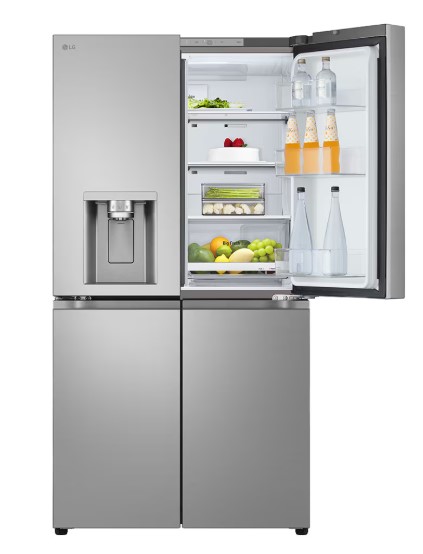LG GML960PYFE side by side hűtőszekrény, francia ajtós kialakítással,Lineáris Inverter Kompresszor,363/274L,WIFI, hamvas matt ezüst szín, 91.4x72.9x179.2 cm 