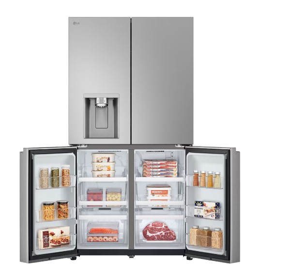 LG GML960PYFE side by side hűtőszekrény, francia ajtós kialakítással,Lineáris Inverter Kompresszor,363/274L,WIFI, hamvas matt ezüst szín, 91.4x72.9x179.2 cm 