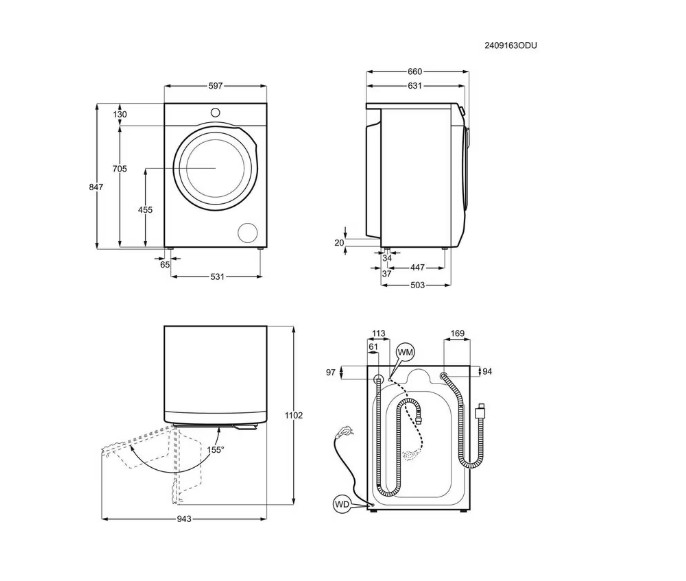 Electrolux EW8W4402QE mosó-szárítógép, ökoinverter motor, Wifi, gőz, 11/7kg, 59.7x66x84.7 cm 