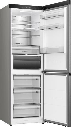 Hisense RB3K330SAID Total No Frost alulfagyasztós kombinált hűtőszekrény, 215/115L, inverteres kompresszor, 59.5x60x185.6 cm, inox 
