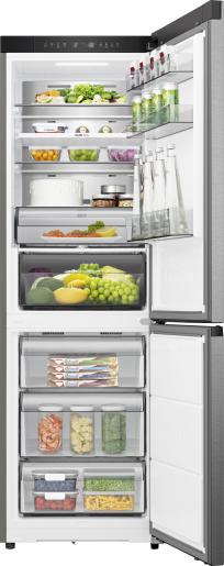 Hisense RB3K330SAID Total No Frost alulfagyasztós kombinált hűtőszekrény, 215/115L, inverteres kompresszor, 59.5x60x185.6 cm, inox 