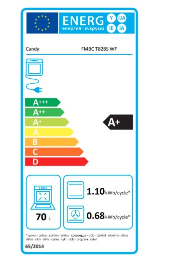 Candy FMBC T828S WF beépíthető sütő, 70L, WIFI + Bluetooth, 59.5x56.8x59.5 cm, fekete 