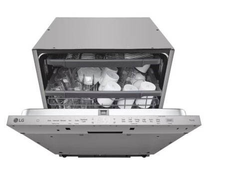 LG DB243TX teljesen beépíthető mosogatógép, 14 teríték, inverter motor, 3 kosár, WIFI, 59.8x55.4x81.5 cm, nemes acél szín 