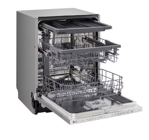 LG DB243TX teljesen beépíthető mosogatógép, 14 teríték, inverter motor, 3 kosár, WIFI, 59.8x55.4x81.5 cm, nemes acél szín 