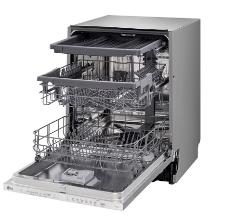LG DB243TX teljesen beépíthető mosogatógép, 14 teríték, inverter motor, 3 kosár, WIFI, 59.8x55.4x81.5 cm, nemes acél szín 