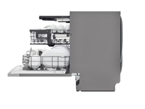 LG DB243TX teljesen beépíthető mosogatógép, 14 teríték, inverter motor, 3 kosár, WIFI, 59.8x55.4x81.5 cm, nemes acél szín 