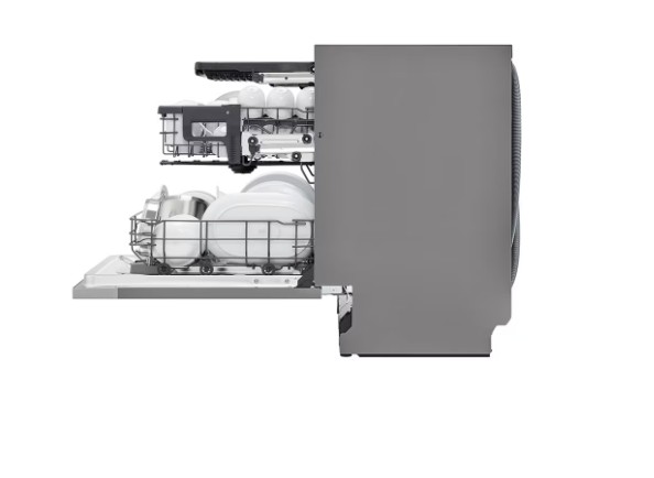 LG DB243TX teljesen beépíthető mosogatógép, 14 teríték, inverter motor, 3 kosár, WIFI, 59.8x55.4x81.5 cm, nemes acél szín 