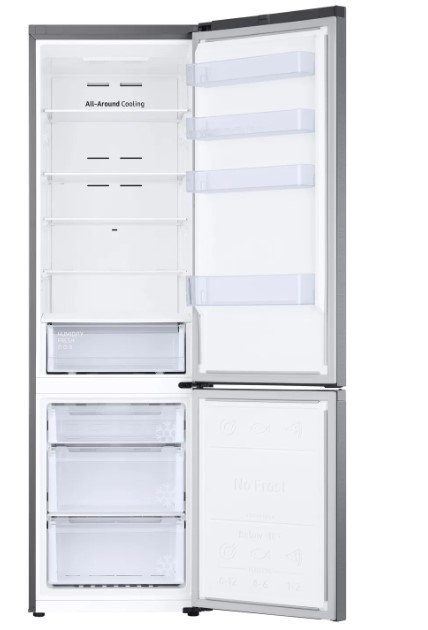 Samsung RB38C600CS9/EF No Frost alulfagyasztós kombinált hűtőszekrény, 276/114L, Digitális Inverter Kompresszor, inox, WIFI, 59.5x65.8x203 cm 