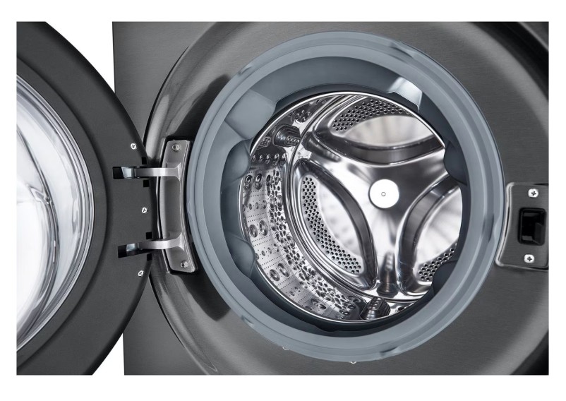LG WT1210BBF WashTower™ elöltöltős mosógép és hőszivattyús szárítógép egybeépítve, Direct Drive inverter motor, 12/10 kg, WIFI, 60x66x165.5 cm, fekete acél szín 