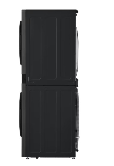 LG WT1210BBF WashTower™ elöltöltős mosógép és hőszivattyús szárítógép egybeépítve, Direct Drive inverter motor, 12/10 kg, WIFI, 60x66x165.5 cm, fekete acél szín 