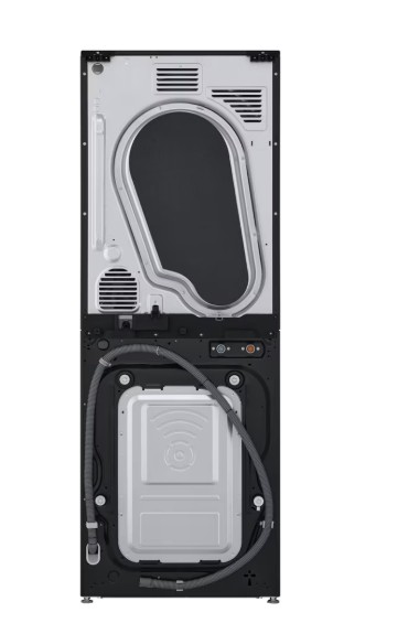 LG WT1210BBF WashTower™ elöltöltős mosógép és hőszivattyús szárítógép egybeépítve, Direct Drive inverter motor, 12/10 kg, WIFI, 60x66x165.5 cm, fekete acél szín 