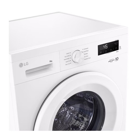 LG F4X1008NWH elöltöltős mosógép, 8 kg, gőz, Wifi, inverter motor, 60x55x85 cm 