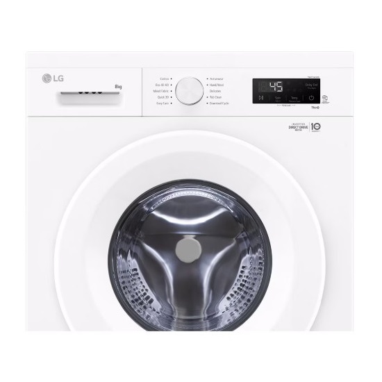 LG F4X1008NWH elöltöltős mosógép, 8 kg, gőz, Wifi, inverter motor, 60x55x85 cm 