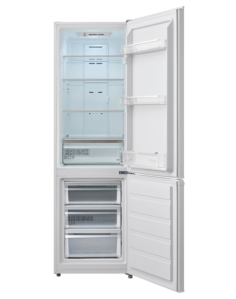 Midea MERB276FGE02A No Frost alulfagyasztós kombinált hűtőszekrény, 199/71L, 54.5x62.5x180 cm, inox 