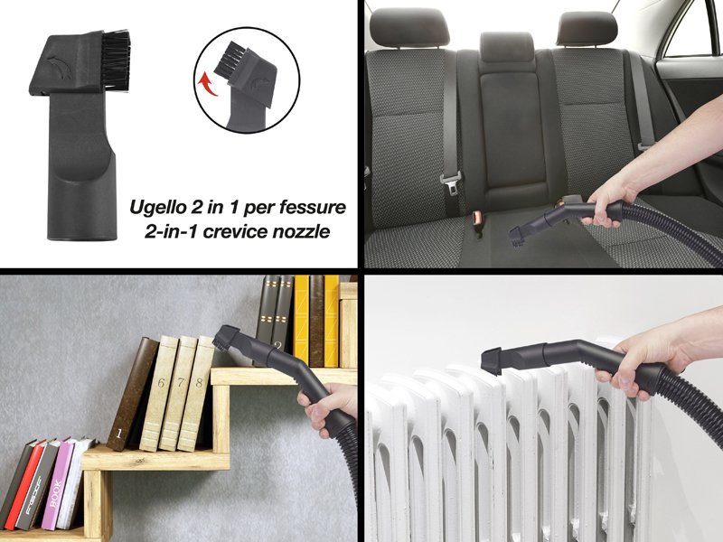 Beper P202ASP300 száraz és nedves porszívó, 1000W, ezüst-fekete 