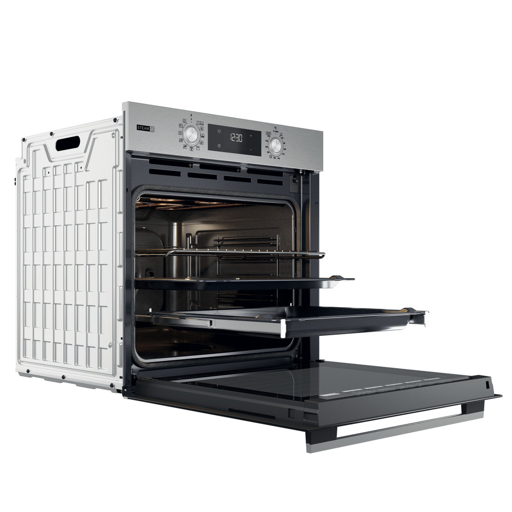 Whirlpool OMSK58RU1SX beépíthető sütő, pirolitikus és hidrolitikus tisztítás, 71L, 59.5x55.1x59.5 cm, nemesacél szín 