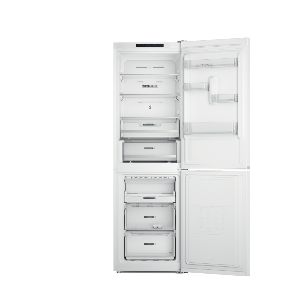 Whirlpool W7X 83A W Total No Frost alulfagyasztós kombinált hűtőszekrény, Zen Inverter Kompresszor, 231/104L, 59.6x67.8x191.2 cm