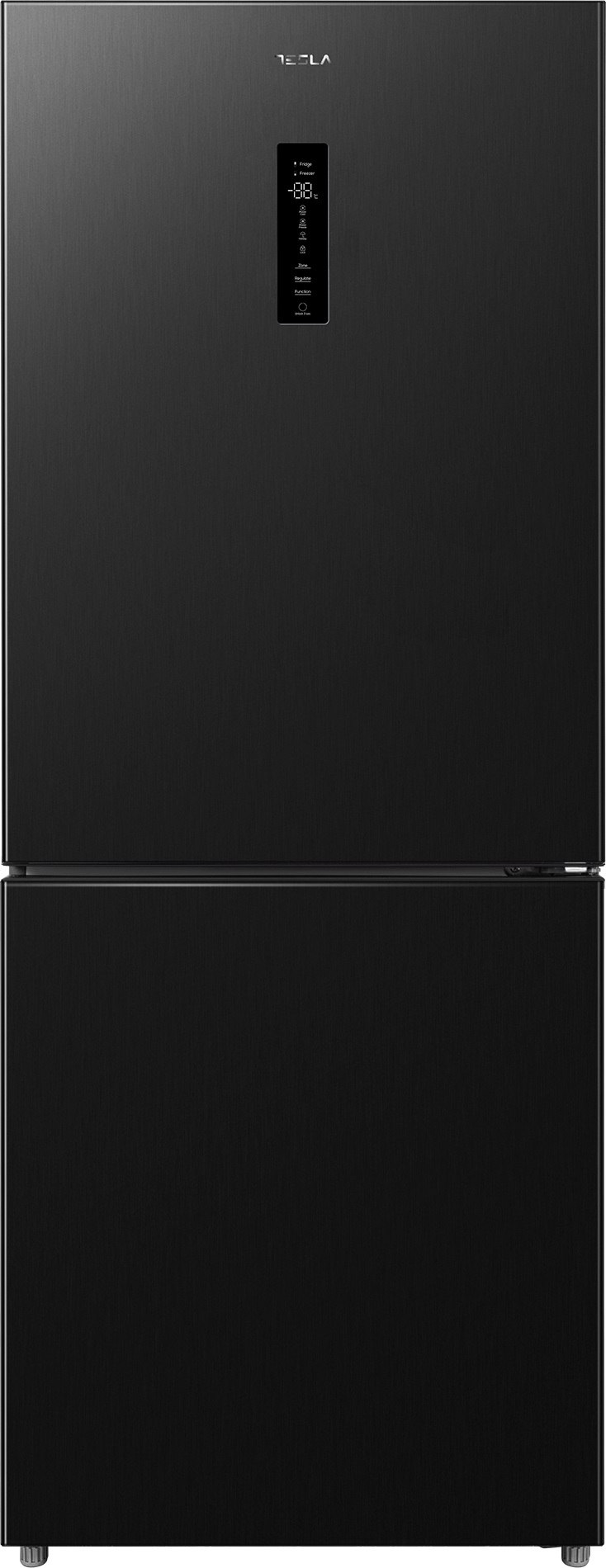 Tesla RC4200FTBE Total No Frost alulfagyasztós kombinált hűtőszekrény, 276/141L, 67x70.3x185 cm, fekete szín 