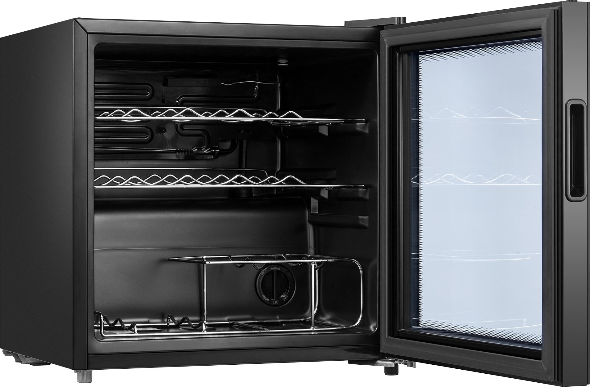 Tesla RW044M borhűtő, 14 palack, 44L, 47.2x44.4x49.3 cm, fekete 