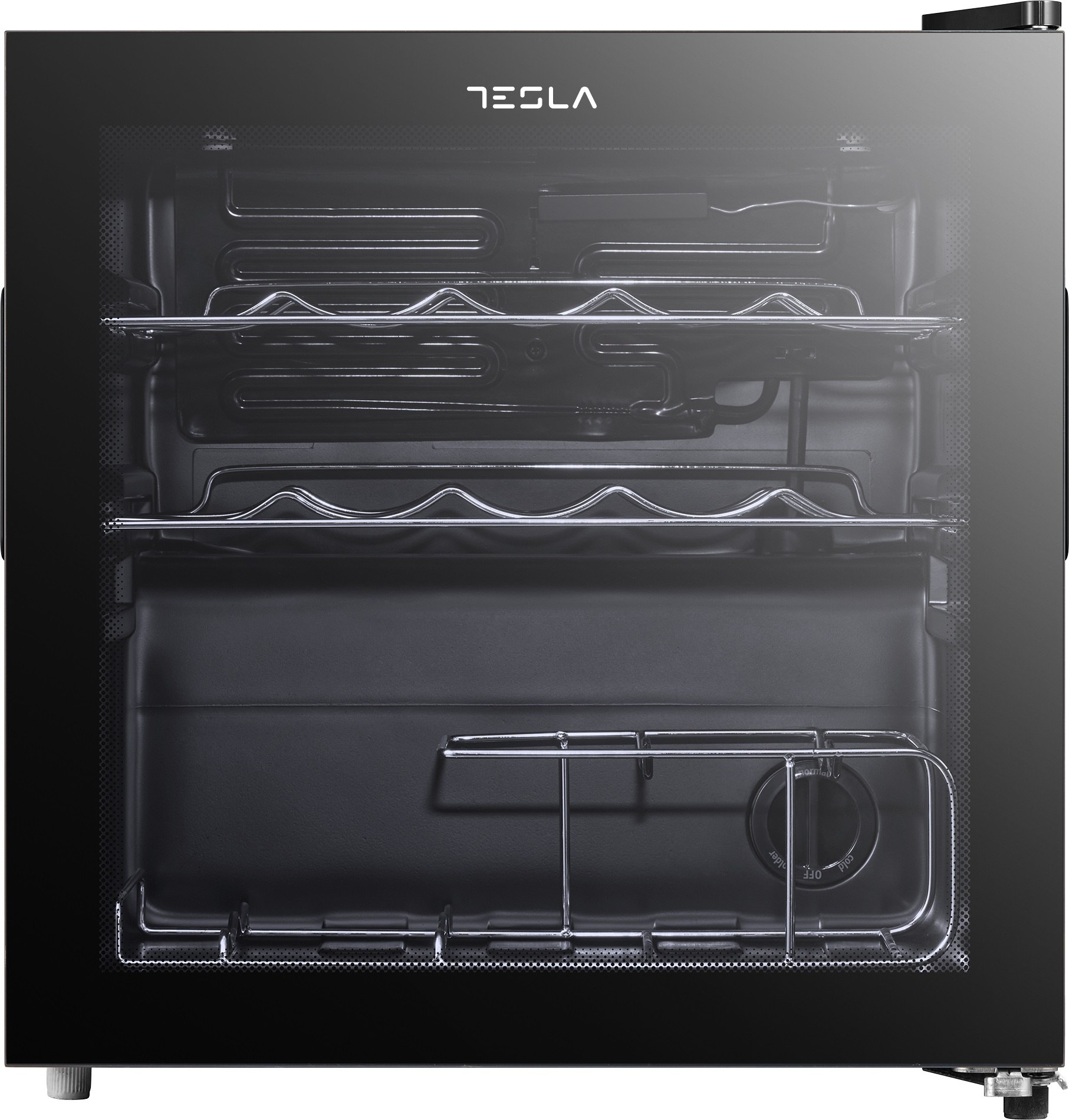 Tesla RW044M borhűtő, 14 palack, 44L, 47.2x44.4x49.3 cm, fekete 