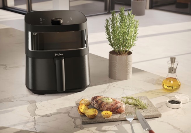 Haier HAF5TWA3 011 forrólevegős sütő, Air Fryer, 2000W, 7L, fekete