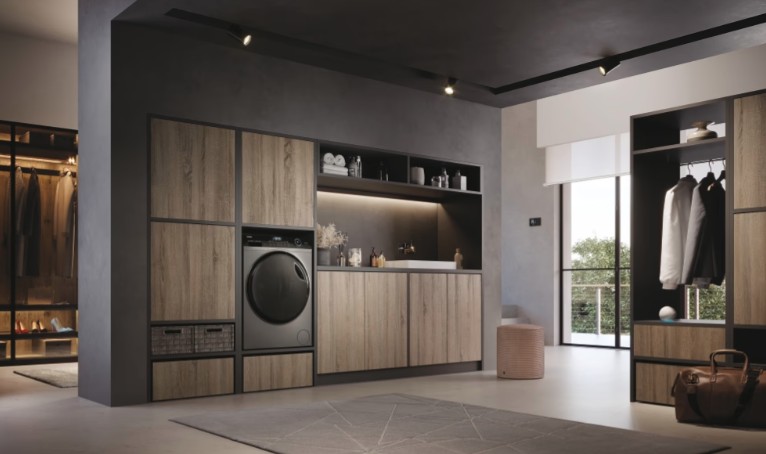 Haier HWD90-B14959S8NUS mosó-szárítógép, 9/6 kg, Wifi, inverter motor, dobvilágítás, 60x62x85 cm, antracitszürke szín 