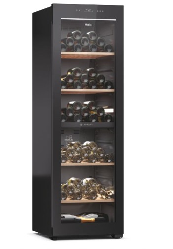 Haier HWS236GDGU1 borhűtő, 236 palack, Wifi, 59.7x71.4x190 cm, fekete szín 