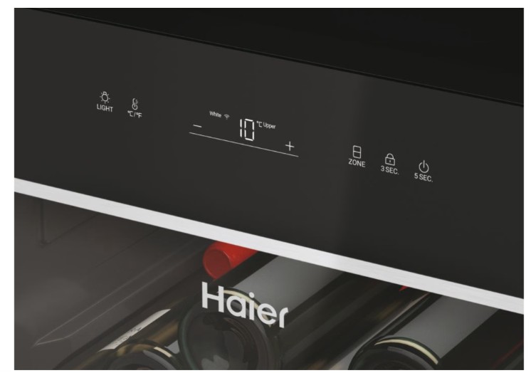 Haier HWS236GDGU1 borhűtő, 236 palack, Wifi, 59.7x71.4x190 cm, fekete szín 