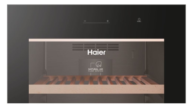 Haier HWS236GDGU1 borhűtő, 236 palack, Wifi, 59.7x71.4x190 cm, fekete szín 