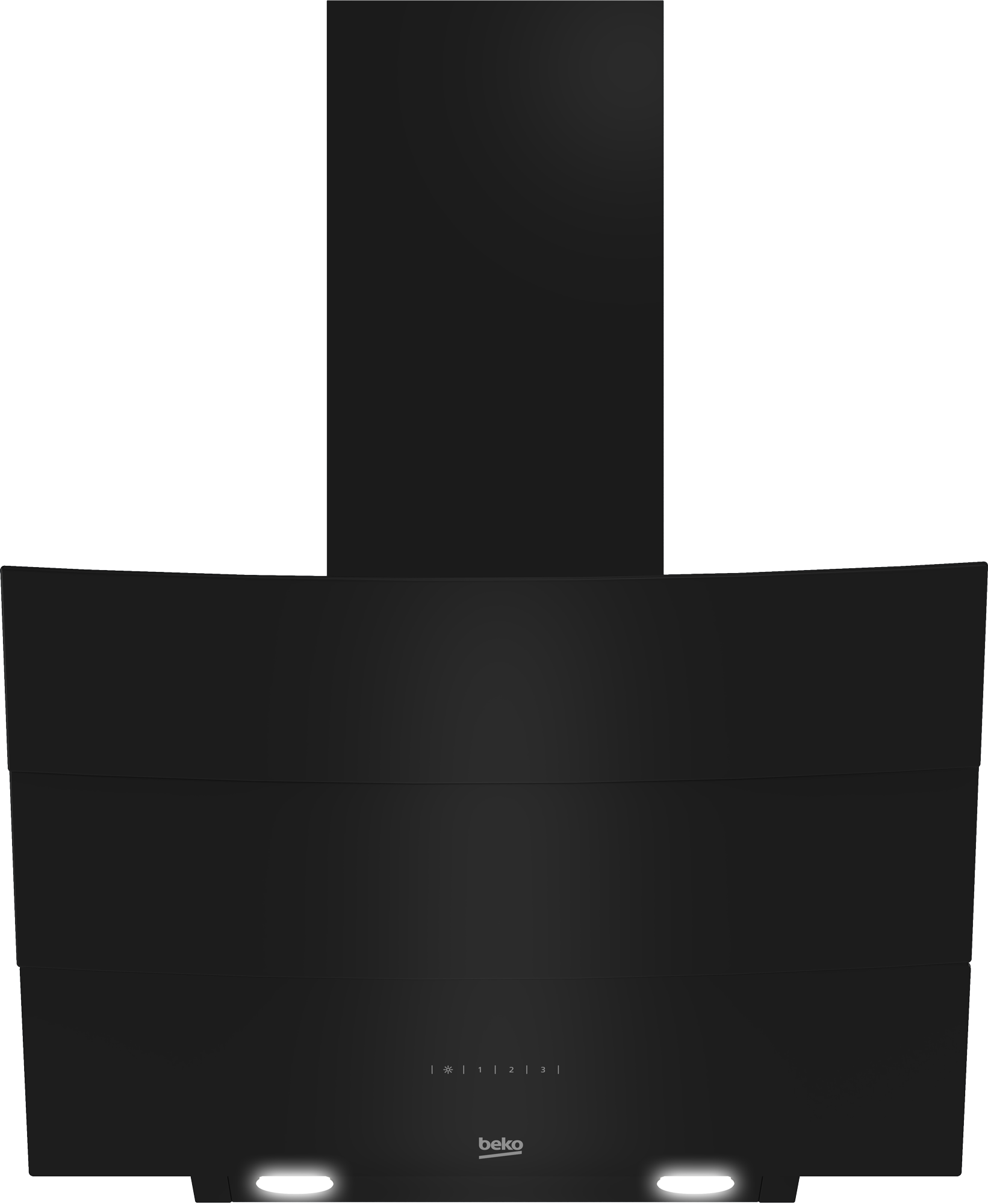 Beko HCA62640B beépíthető falra szerelhető döntött kürtös konyhai elszívó, 39.1x60x75 cm, fekete szín 