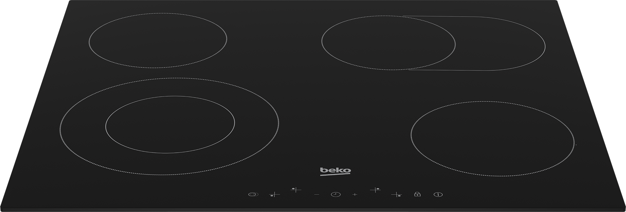 Beko HIC64403T beépíthető kerámia főzőlap, 60x51x3.7 cm, fekete 