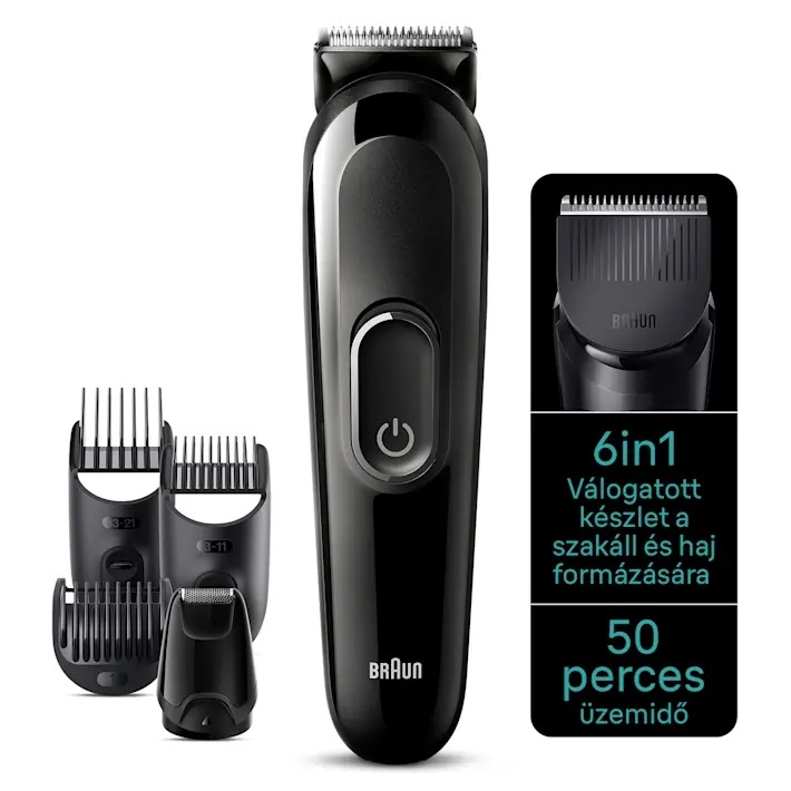 Braun MGK3410 6az1ben multifunkciós testszőrnyíró, fekete szín