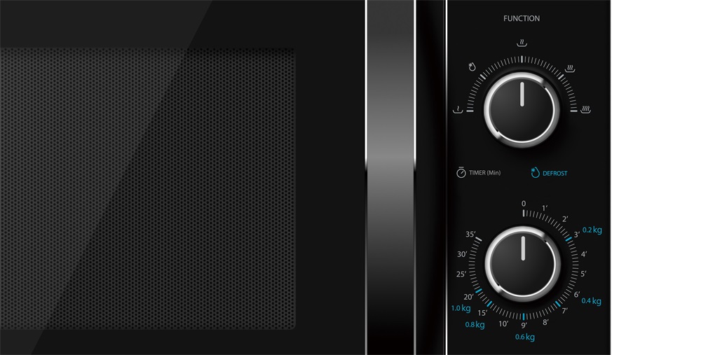 Toshiba MWP-MG20P BK mikrohullámú sütő, 700W, 20L, grill funkció, fekete 