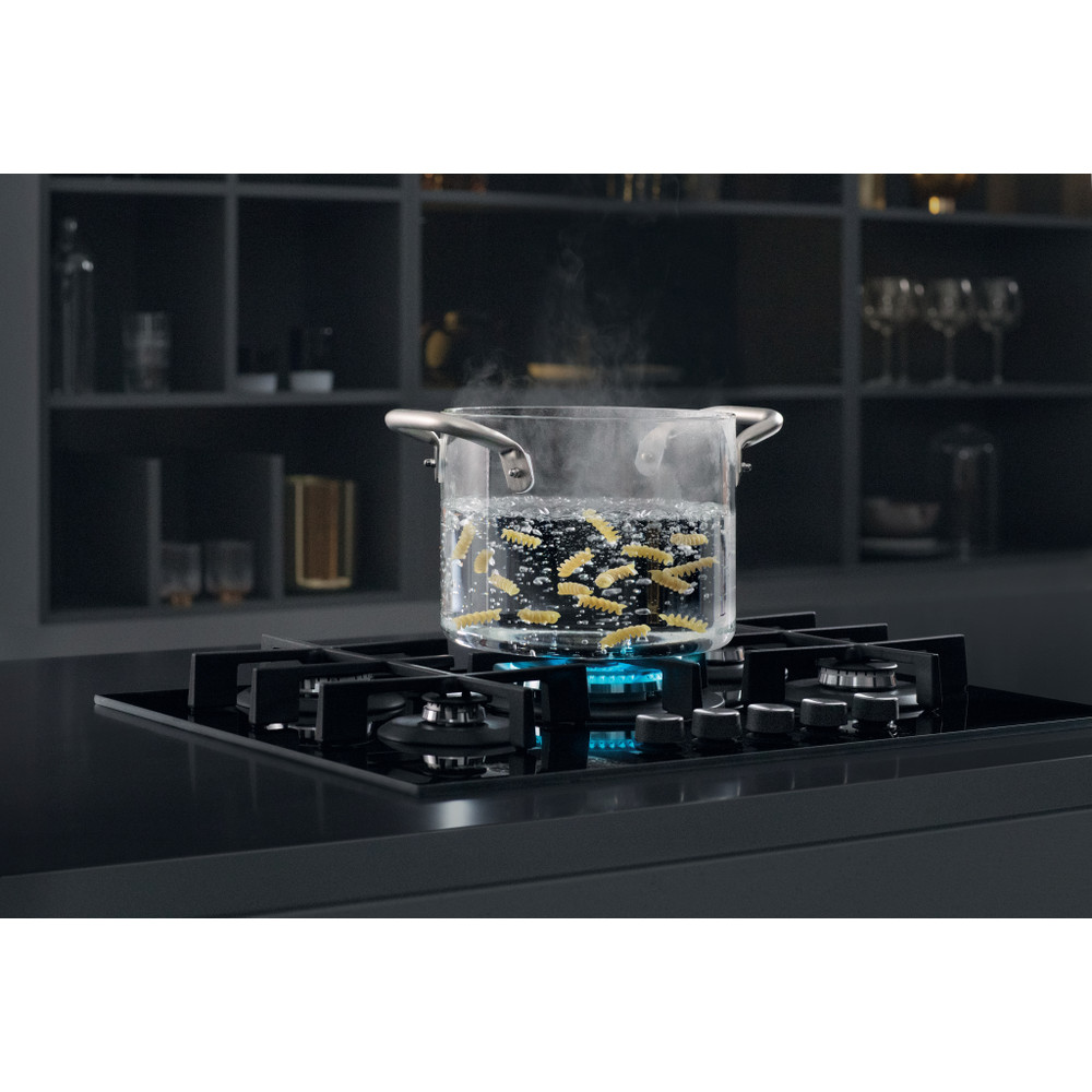 Whirlpool GOWL 728/NB beépíthető gáz főzőlap, 73x51x5.4 cm, fekete szín, GOWL 728NB