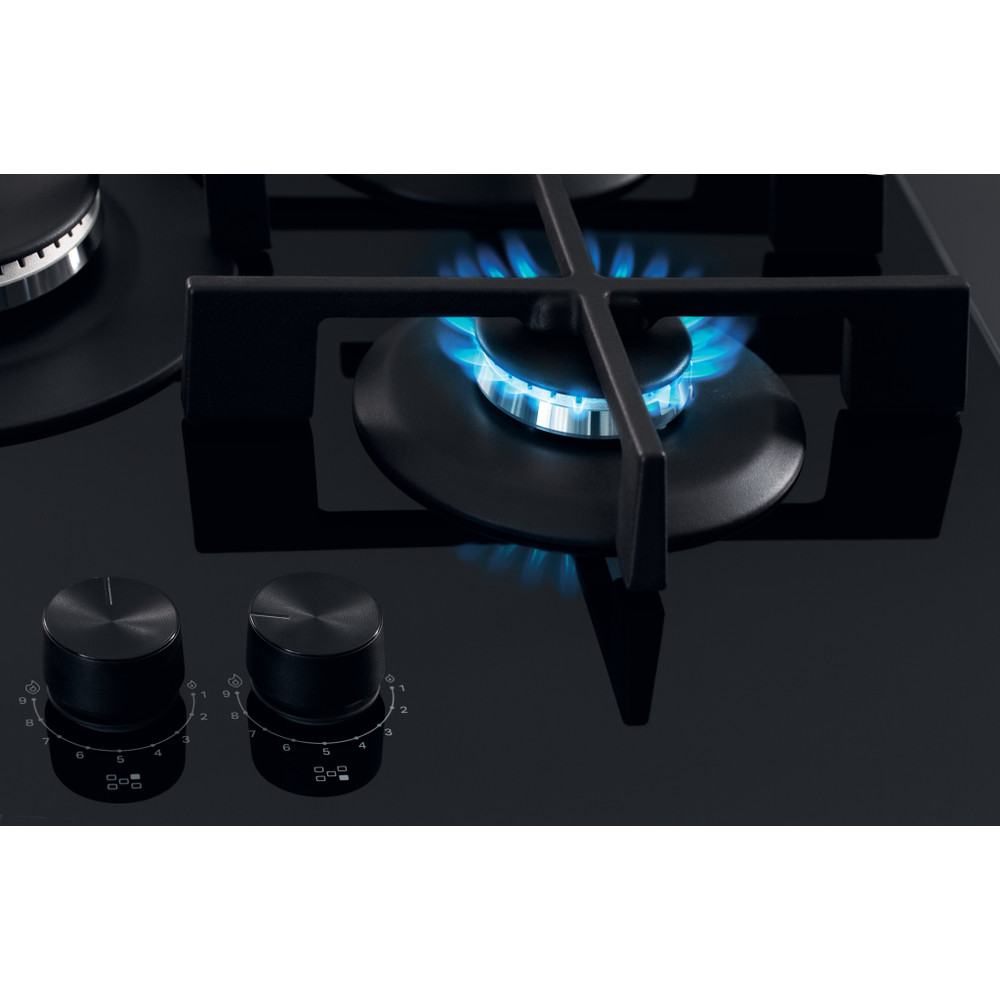 Whirlpool GOWL 728/NB beépíthető gáz főzőlap, 73x51x5.4 cm, fekete szín, GOWL 728NB