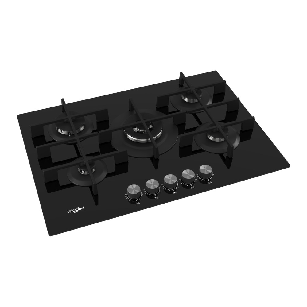 Whirlpool GOWL 728/NB beépíthető gáz főzőlap, 73x51x5.4 cm, fekete szín, GOWL 728NB