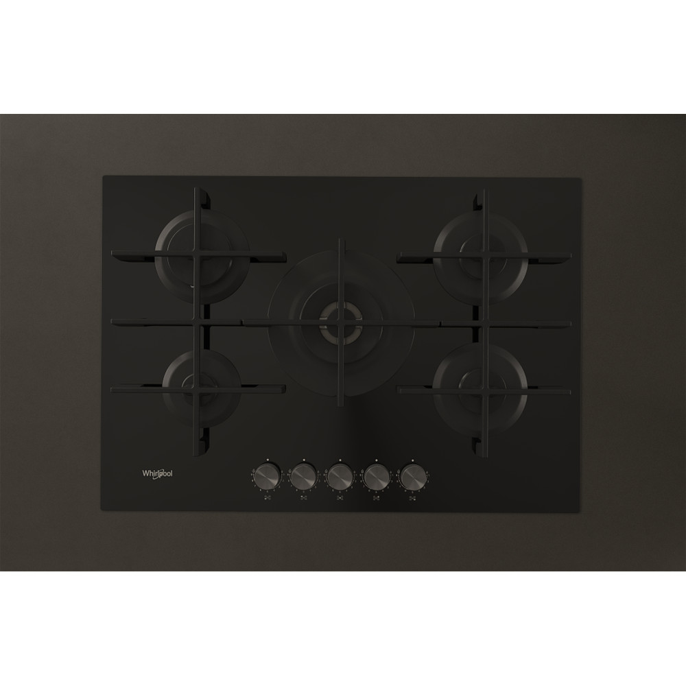 Whirlpool GOWL 728/NB beépíthető gáz főzőlap, 73x51x5.4 cm, fekete szín, GOWL 728NB