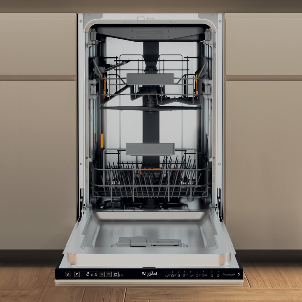 Whirlpool WH6IC11BS7LSA0 teljesen beépíthető mosogatógép, 11 teríték, 3 kosár, automatikus ajtónyitás, 44.8x55.5x82 cm 
