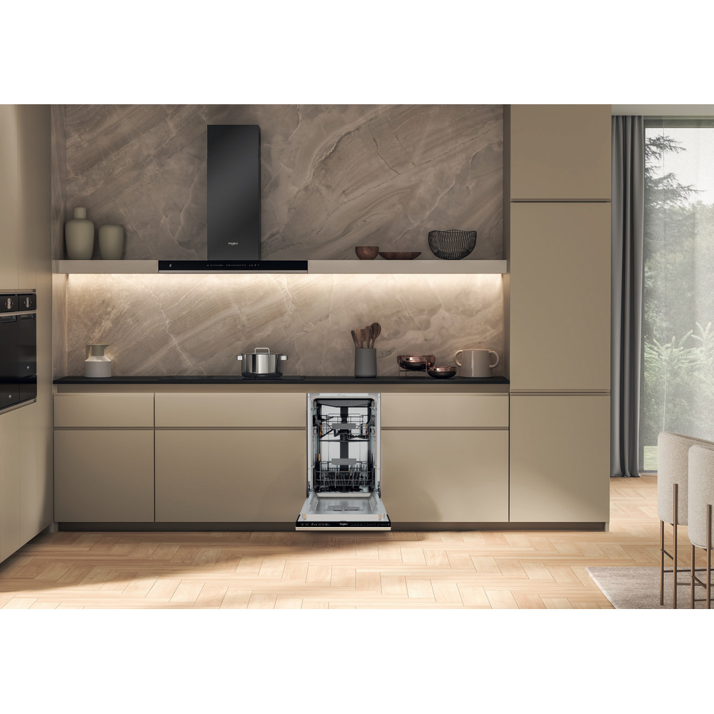 Whirlpool WH6IC11BS7LSA0 teljesen beépíthető mosogatógép, 11 teríték, 3 kosár, automatikus ajtónyitás, 44.8x55.5x82 cm 