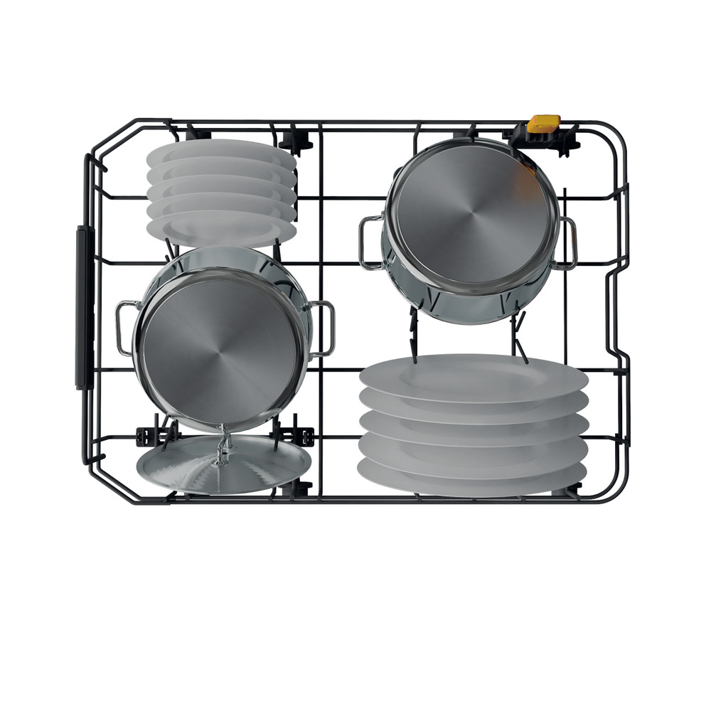 Whirlpool WH6PC11BS7A0 beépíthető kezelőpaneles mosogatógép, 11 teríték, 3 kosár, automatikus ajtónyitás, 44.8x55.5x82 cm, inox 