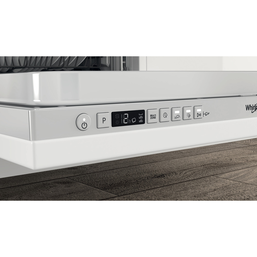 Whirlpool WIC 3C33 PFE teljesen beépíthető mosogatógép, 14 teríték, 3 kosár, automatikus ajtónyitás, 59.8x55.5x82 cm, ezüst szín 