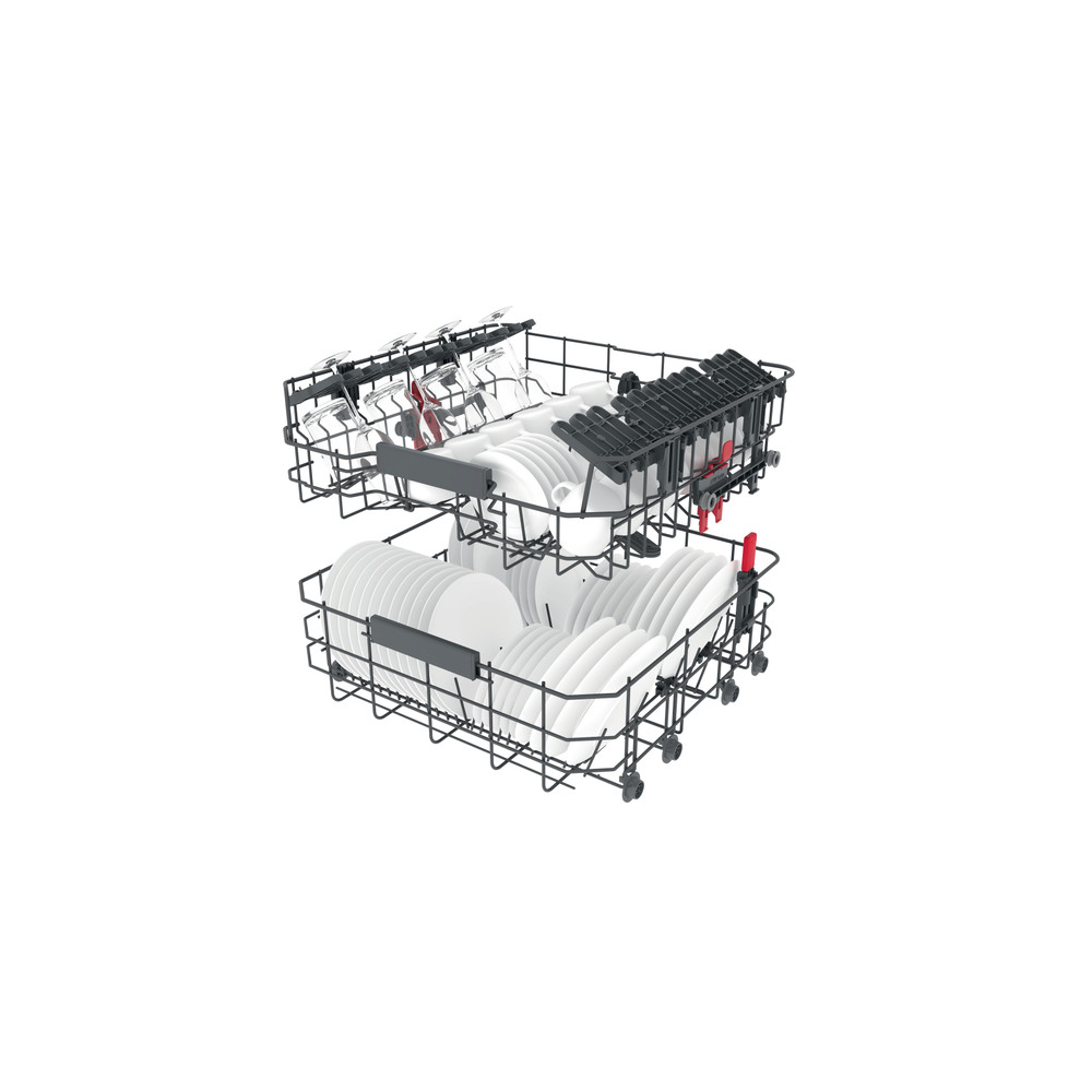 Whirlpool WIC 3C33 PFE teljesen beépíthető mosogatógép, 14 teríték, 3 kosár, automatikus ajtónyitás, 59.8x55.5x82 cm, ezüst szín 