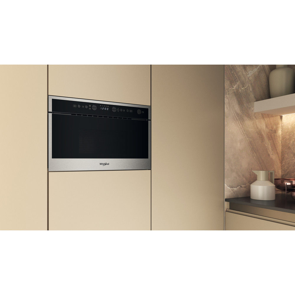 Whirlpool WMN464BX beépíthető mikrohullámú sütő, 22L, 750W, 59.5x32x38.2 cm, inox 