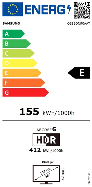 Samsung QE98QN90AATXXH 4K UHD Smart Neo QLED Mini LED TV, 98", 248.92 cm, titánfekete 