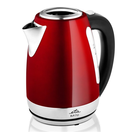 Eta 959890010 vízforraló, 2200W,1.7L, vízhőmérséklet szabályozás, dupla fal, Strix biztonsági rendszer, piros szín